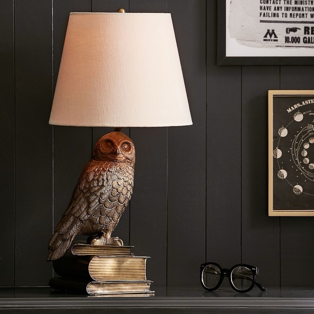 Pottery Barn Teen Harry Potter Hedwig Owl Lamp with Cream Shade